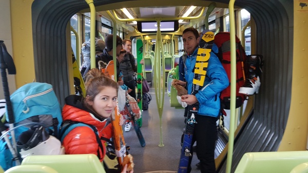 Dans le tram B à Grenoble